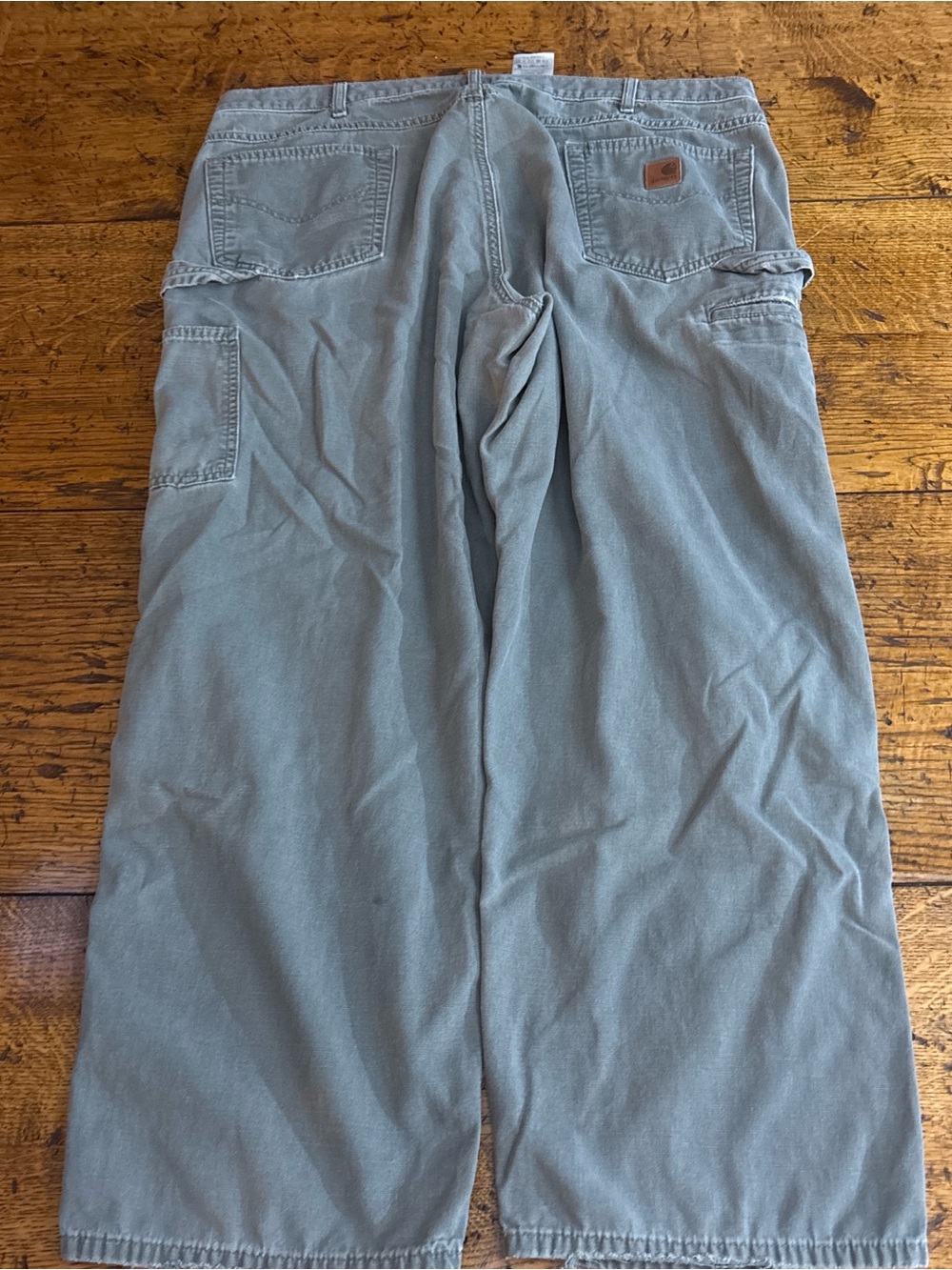 Carhartt Loose Fit Canvas carpenter Pants in Olive Green